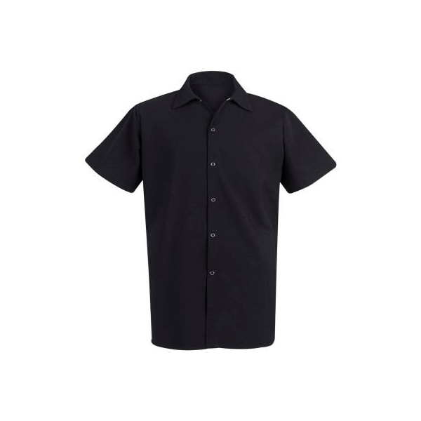 Chef Designs Spun Polyester Long Cook Shirt, Black, Spun Polyester, 5XL